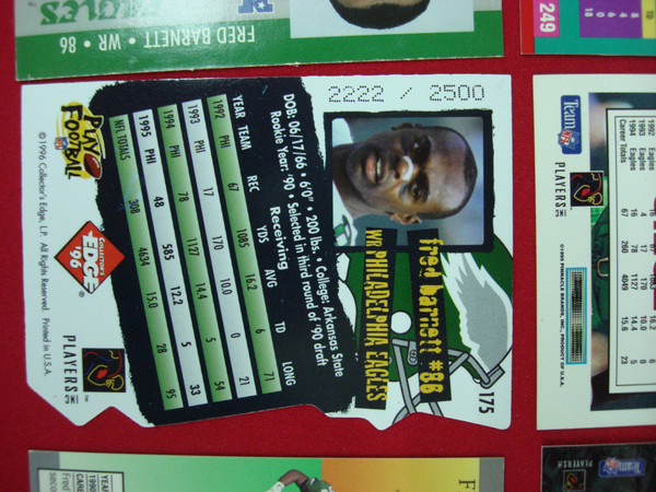 Fred Barnett Philadelphia Eagles Football Card Collection (47 Cards) - Rookies, Parallels, Die-Cuts & More
