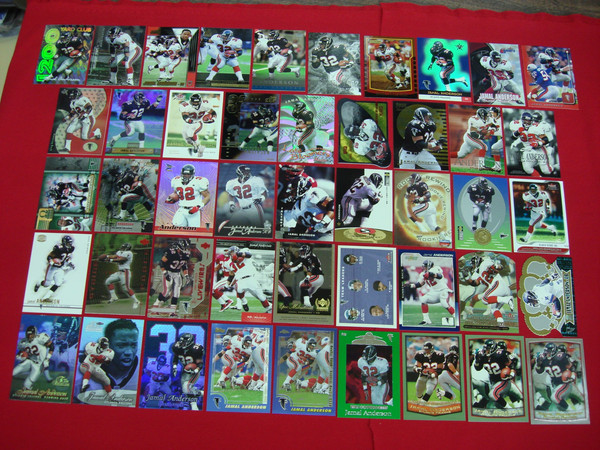 Jamal Anderson Atlanta Falcons Card Lot (46 Cards) - Parallels, Die-Cuts & Inserts