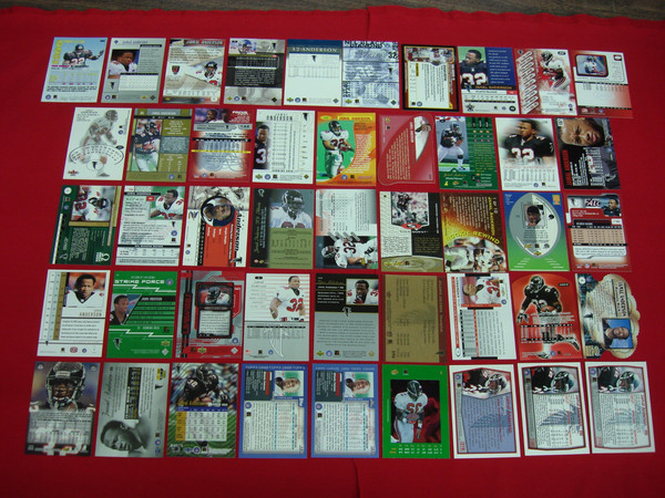 Jamal Anderson Atlanta Falcons Card Lot (46 Cards) - Parallels, Die-Cuts & Inserts