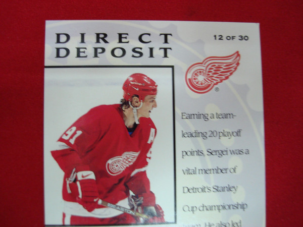 Sergei Fedorov 1997-98 Donruss Direct Deposit #2729/3000 - Authentic Hockey Card