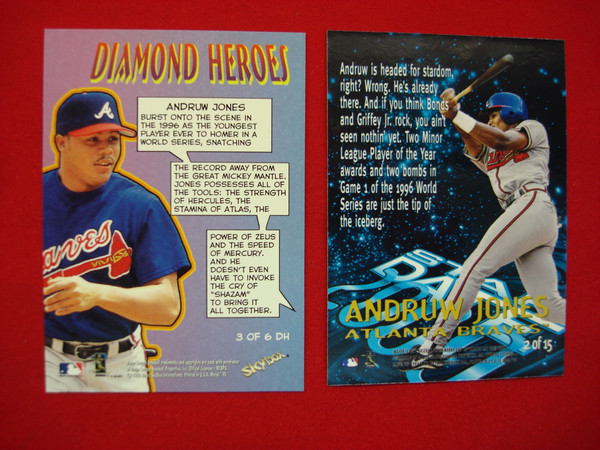 Andruw Jones 97 & 98 Fleer/Skybox Insert Cards - Nice Condition