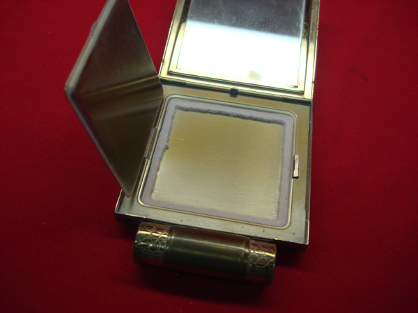 Vintage Dorothy Gray Makeup Compact - Gold-Plated, Lipstick Holder, Excellent Condition