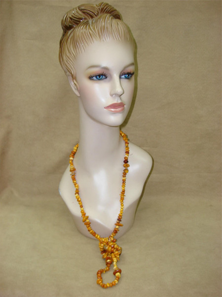 Vintage Natural Baltic Amber Necklace - 44 Inch Estate Find -  Stunning Color Variation