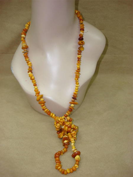 Vintage Natural Baltic Amber Necklace - 44 Inch Estate Find -  Stunning Color Variation