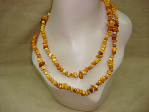 Vintage Natural Baltic Amber Necklace - 44 Inch Estate Find -  Stunning Color Variation
