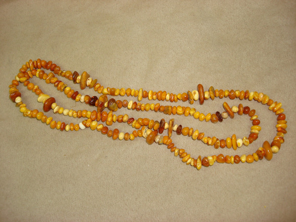 Vintage Natural Baltic Amber Necklace - 44 Inch Estate Find -  Stunning Color Variation