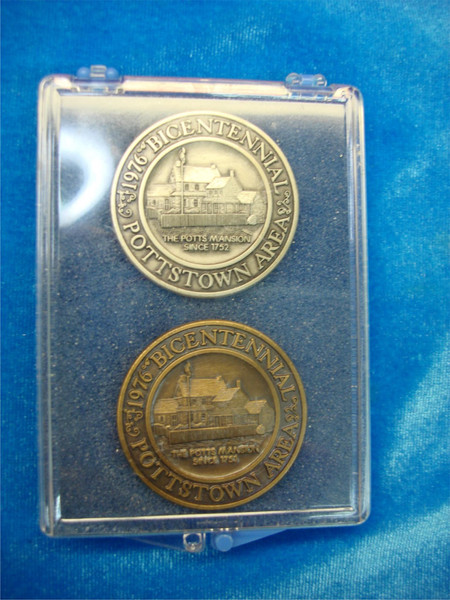 1976 US Bicentennial Commemorative Medals - Pottstown Bronze & Sterling Silver Set