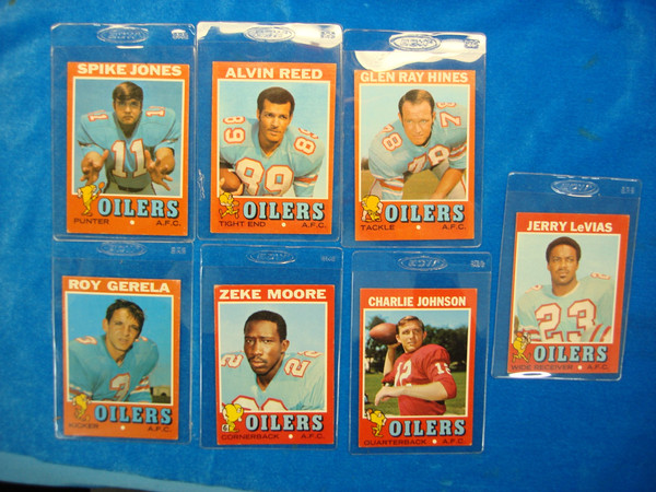 1971 Topps Houston Oilers Football Cards - 7 Card Lot (Vintage NFL Collection)