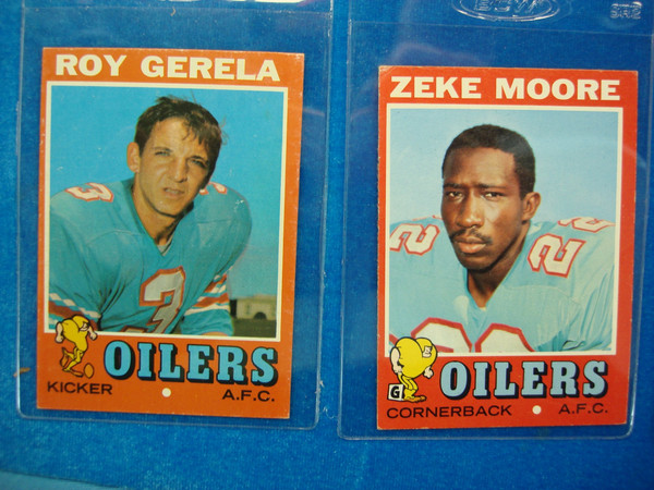 1971 Topps Houston Oilers Football Cards - 7 Card Lot (Vintage NFL Collection)