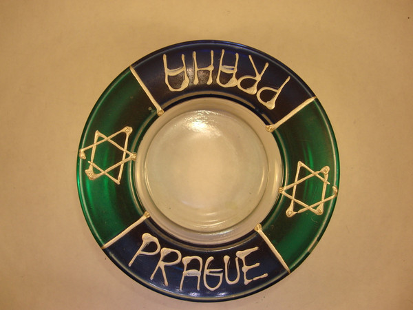 Vintage Prague Leaded Glass Souvenir - Jewish Star Design, Estate Find