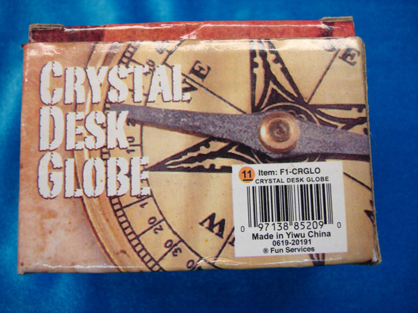 Decorative Crystal Glass Globe with Etched Continents - New in Box