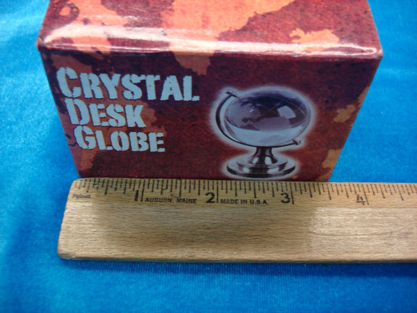 Decorative Crystal Glass Globe with Etched Continents - New in Box