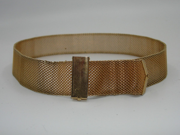 Vintage 1960s Gold Tone Mesh Choker Necklace - Elegant Statement Piece