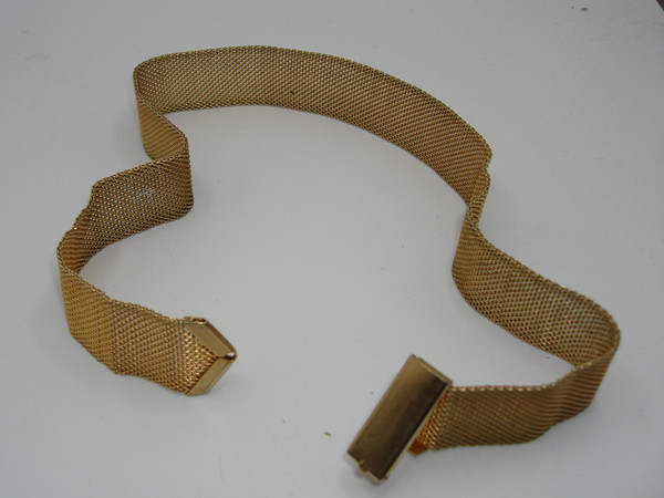 Vintage 1960s Gold Tone Mesh Choker Necklace - Elegant Statement Piece