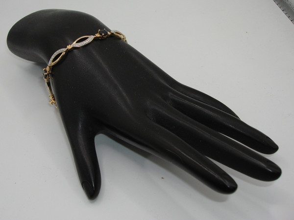 DL Vermeil Sterling Silver Topaz & Diamond Accent Bracelet | 2ctw