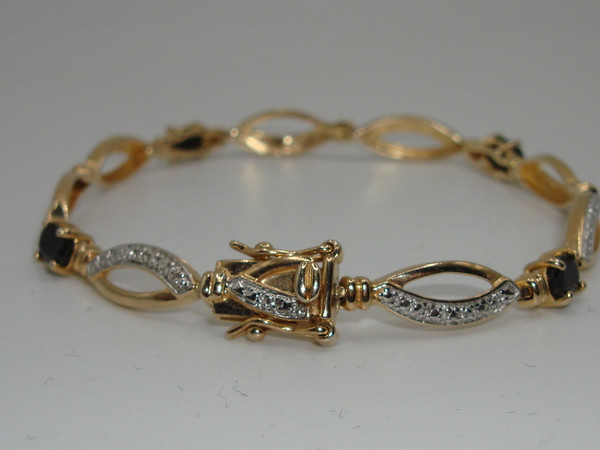 DL Vermeil Sterling Silver Topaz & Diamond Accent Bracelet | 2ctw