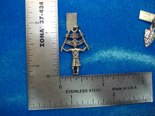Vintage Bell Trading Co. Sterling Silver Native American Warrior & Arrowhead Charms - Colorado Souvenir