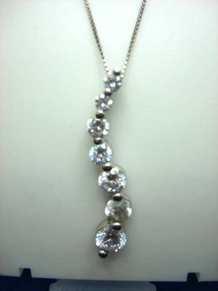 Sterling Silver Journey Pendant Necklace with Diamonds - Pre-Owned