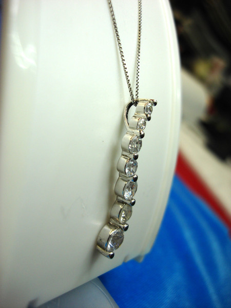 Sterling Silver Journey Pendant Necklace with Diamonds - Pre-Owned