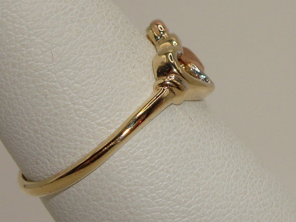 Vintage 10K Tri-Color Gold Hearts Ring by JCM (Size 7) -  Unique & Signed