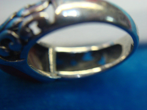 Sterling Silver Red Coral Ring - Size 6 1/2 - Vintage Design
