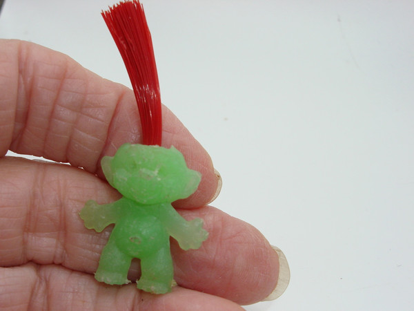 Vintage 1 Inch Red Hair Troll Figurine - Rare Gum Ball Find!