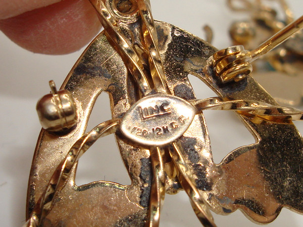 Vintage LINC Gold-Filled Rhinestone Bug Scatter Pins - Estate Find (Pair)
