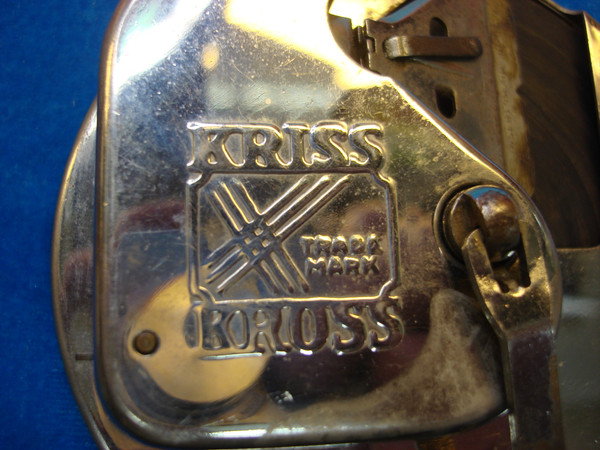 Vintage Kriss Kross Hand Crank Razor Sharpener - Chrome Steel, St. Louis Estate Find