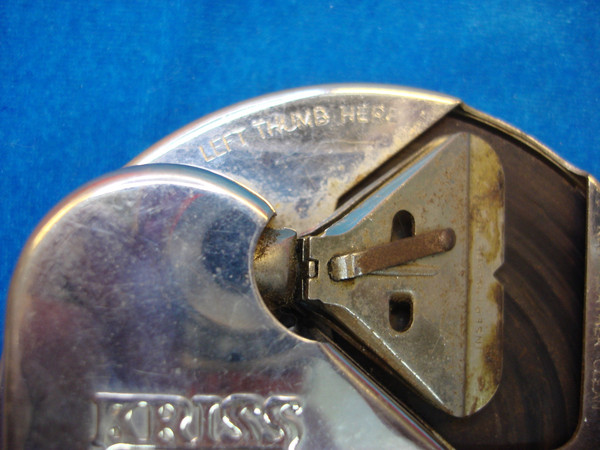 Vintage Kriss Kross Hand Crank Razor Sharpener - Chrome Steel, St. Louis Estate Find