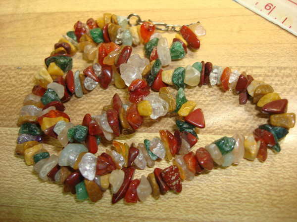 Vintage Mid-Century Gemstone Choker Necklace | 18 Inch Statement Piece