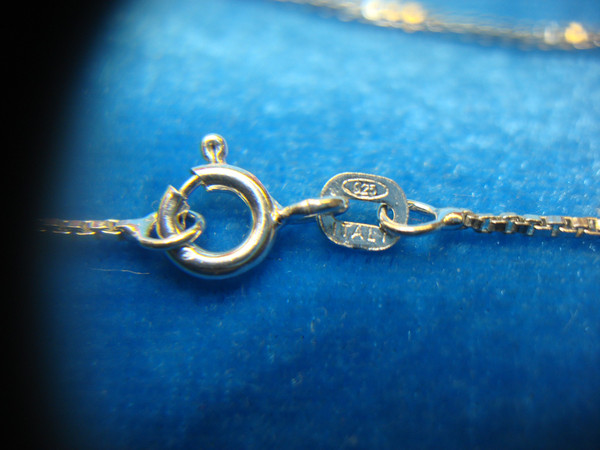 Sterling Silver Heart Necklace w/Red & Clear Stones - Pre-Owned