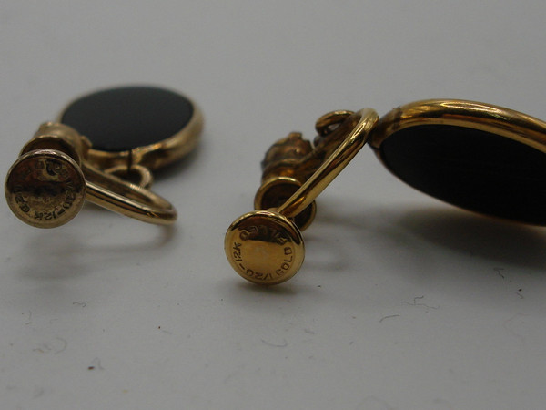 Vintage 1950s Karen Lynne Gold Filled Onyx & Pearl Jewelry Set - Bracelet, Necklace & Earrings