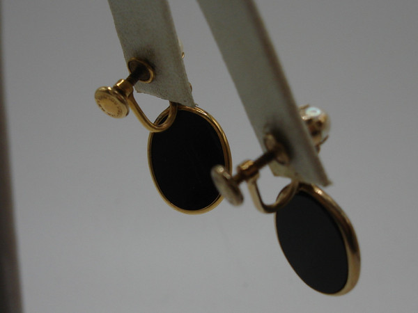 Vintage 1950s Karen Lynne Gold Filled Onyx & Pearl Jewelry Set - Bracelet, Necklace & Earrings