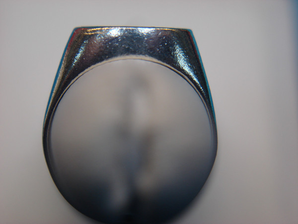 Vintage Sterling Silver Malachite Ring, Size 4 1/2, Mexican Made
