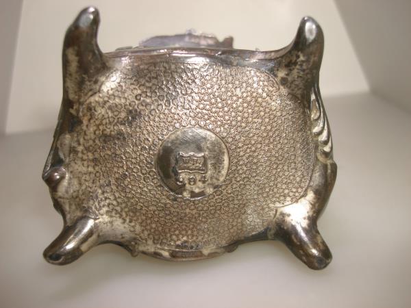 Antique Art Nouveau Trinket Box by Weilich Bros. - Silver & Pink Silk Lining