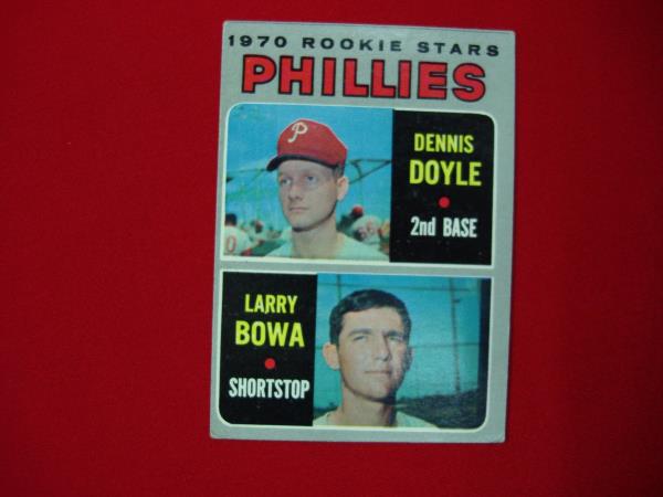 1970 Topps Baseball Larry Bowa RC, Dennis Doyle RC Phillies #539 - Nice Condition