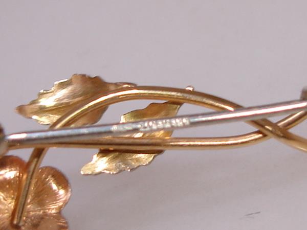 Vintage Krementz Tri-Color Gold Filled Rose Pin | Tiny & Charming 10K GF