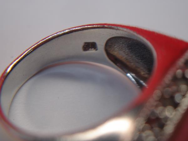 Vintage Sterling Silver Ring with Pink Stone & Marcasites (Size 7)