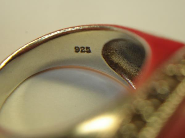 Vintage Sterling Silver Ring with Pink Stone & Marcasites (Size 7)