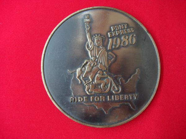 Vintage 1986 Pony Express Ride For Liberty Motorcycle Buckle - Limited Edition #0278