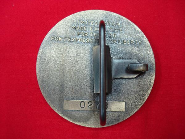 Vintage 1986 Pony Express Ride For Liberty Motorcycle Buckle - Limited Edition #0278
