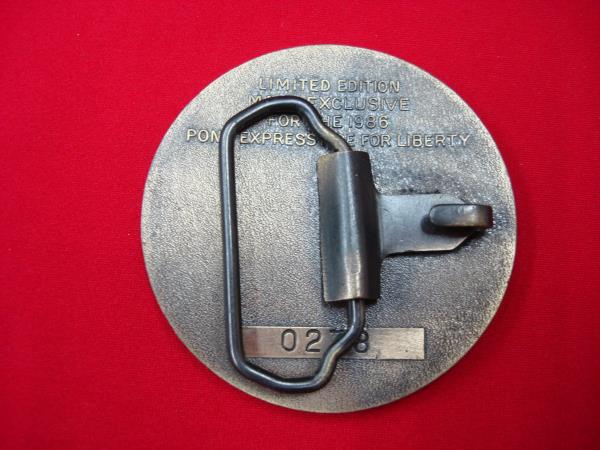 Vintage 1986 Pony Express Ride For Liberty Motorcycle Buckle - Limited Edition #0278