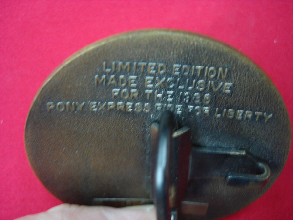 Vintage 1986 Pony Express Ride For Liberty Motorcycle Buckle - Limited Edition #0278
