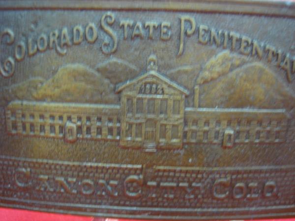 Vintage Colorado State Penitentiary Western Belt Buckle - Brass, 1 3/4 Inch