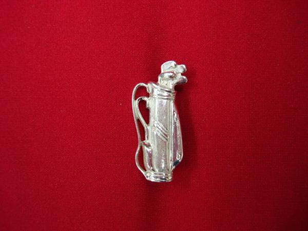 Vintage Sterling Silver Golf Club & Bag Pin - 18K Marked, Unique Gift for Golfers