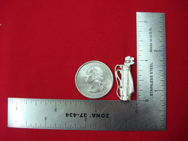 Vintage Sterling Silver Golf Club & Bag Pin - 18K Marked, Unique Gift for Golfers