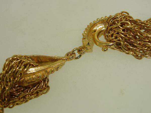 Vintage 1970s Gold Tone Chain Necklace with Filigree Beads Pendant - Unique & Desirable