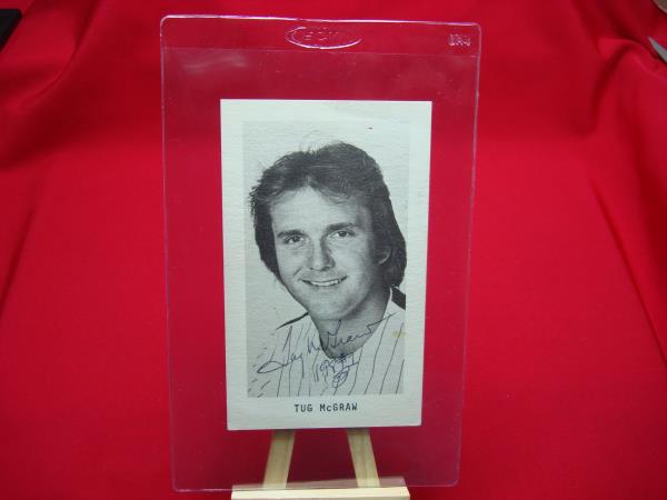 Tug McGraw Autographed Photo - Signed 3x5 Phillies Memorabilia (PSA/JSA Certified)