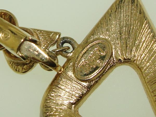 Vintage Crown Trifari Gold Tone Dangle Earrings (1960s-70s) - Clip On