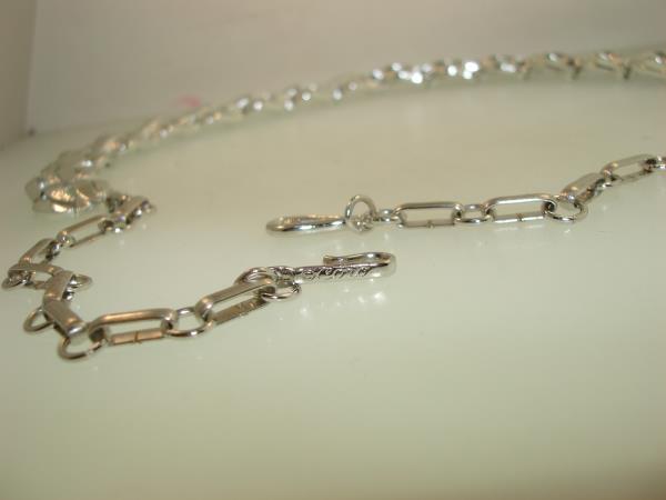 Vintage Coro Choker Necklace - Brushed & Bright Silver Links (18